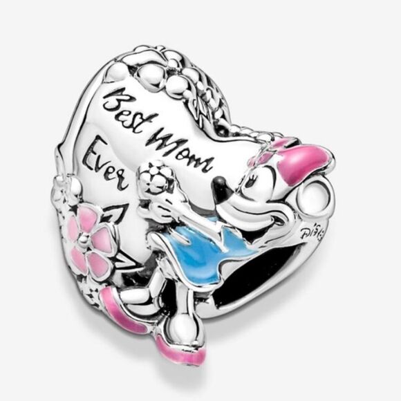 NWOT Pandora x Disney Best Mum Ever Minnie Mouse Heart Charm 791084C01 - Picture 5 of 15